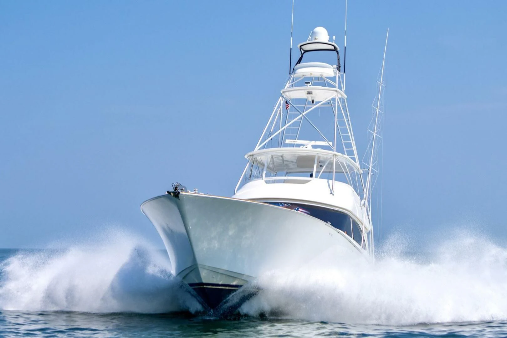 a large white ship in the water aboard LIFE IS GOOD Yacht for Sale