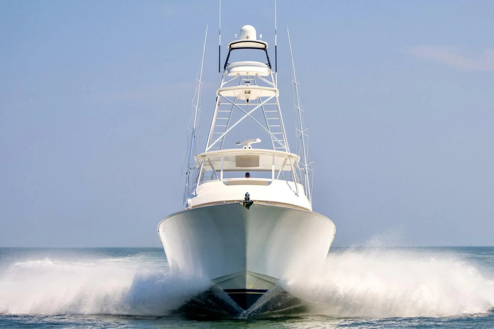 a white boat in the water aboard LIFE IS GOOD Yacht for Sale