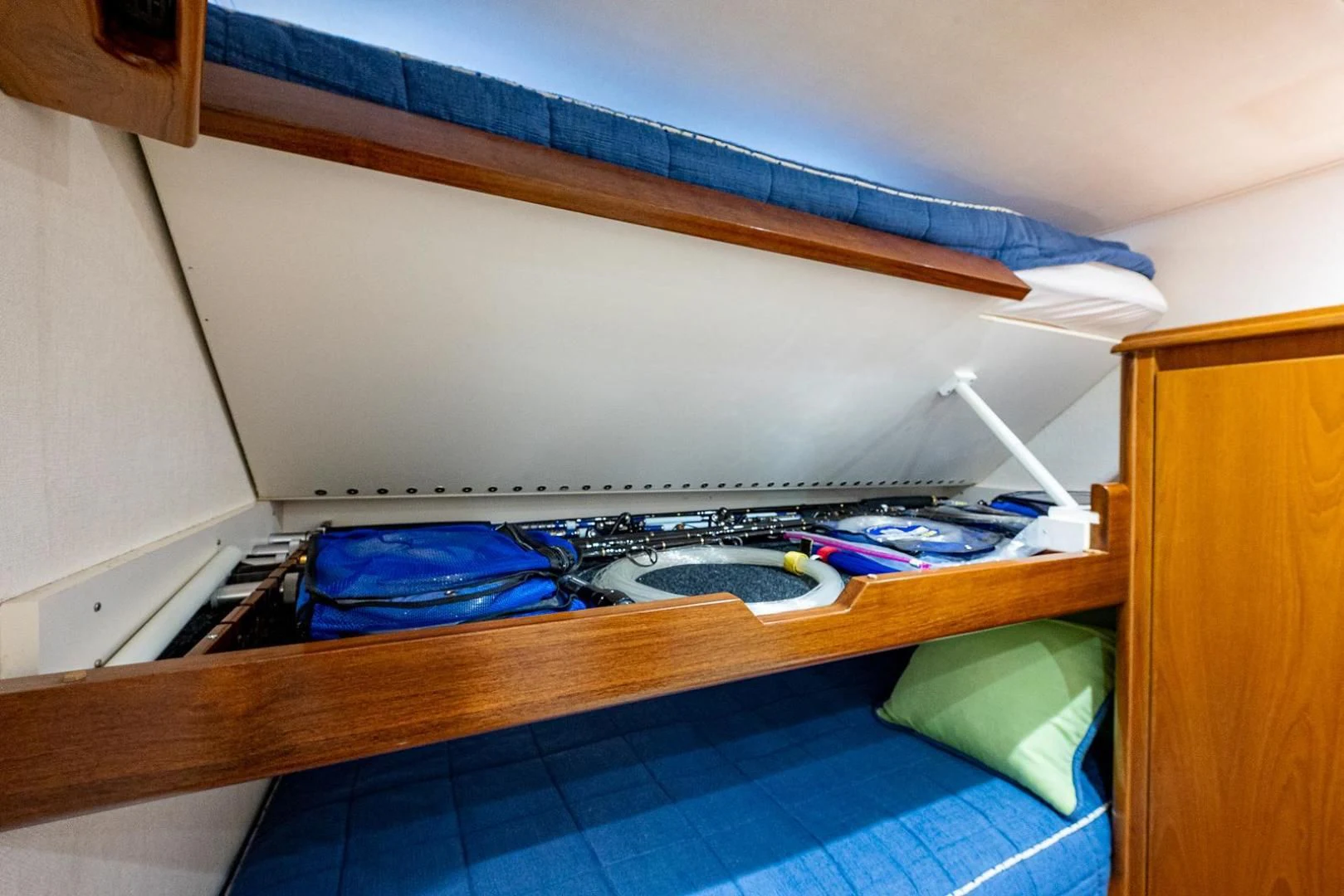 a computer on a shelf aboard LIFE IS GOOD Yacht for Sale