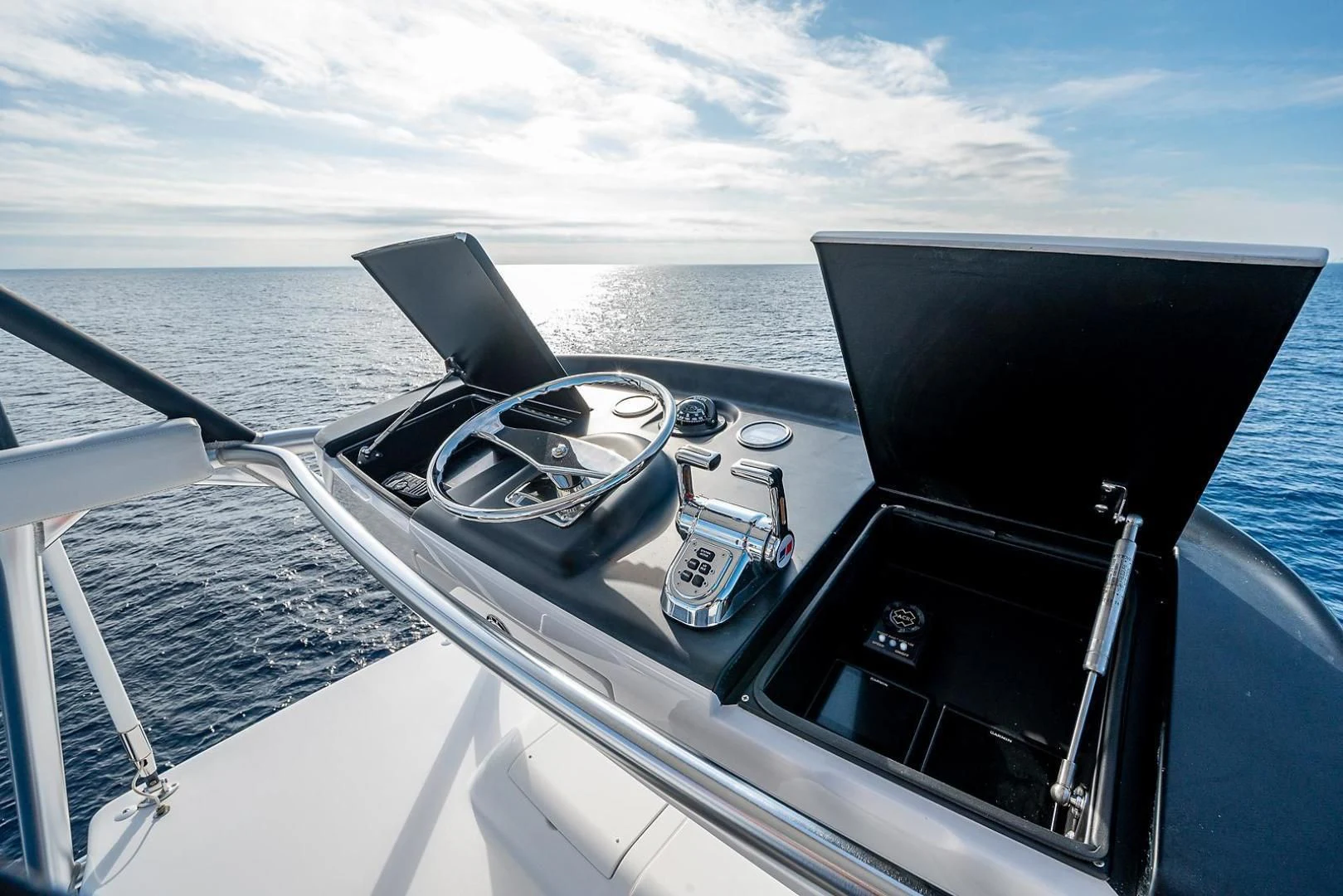 the front of a boat aboard LIFE IS GOOD Yacht for Sale