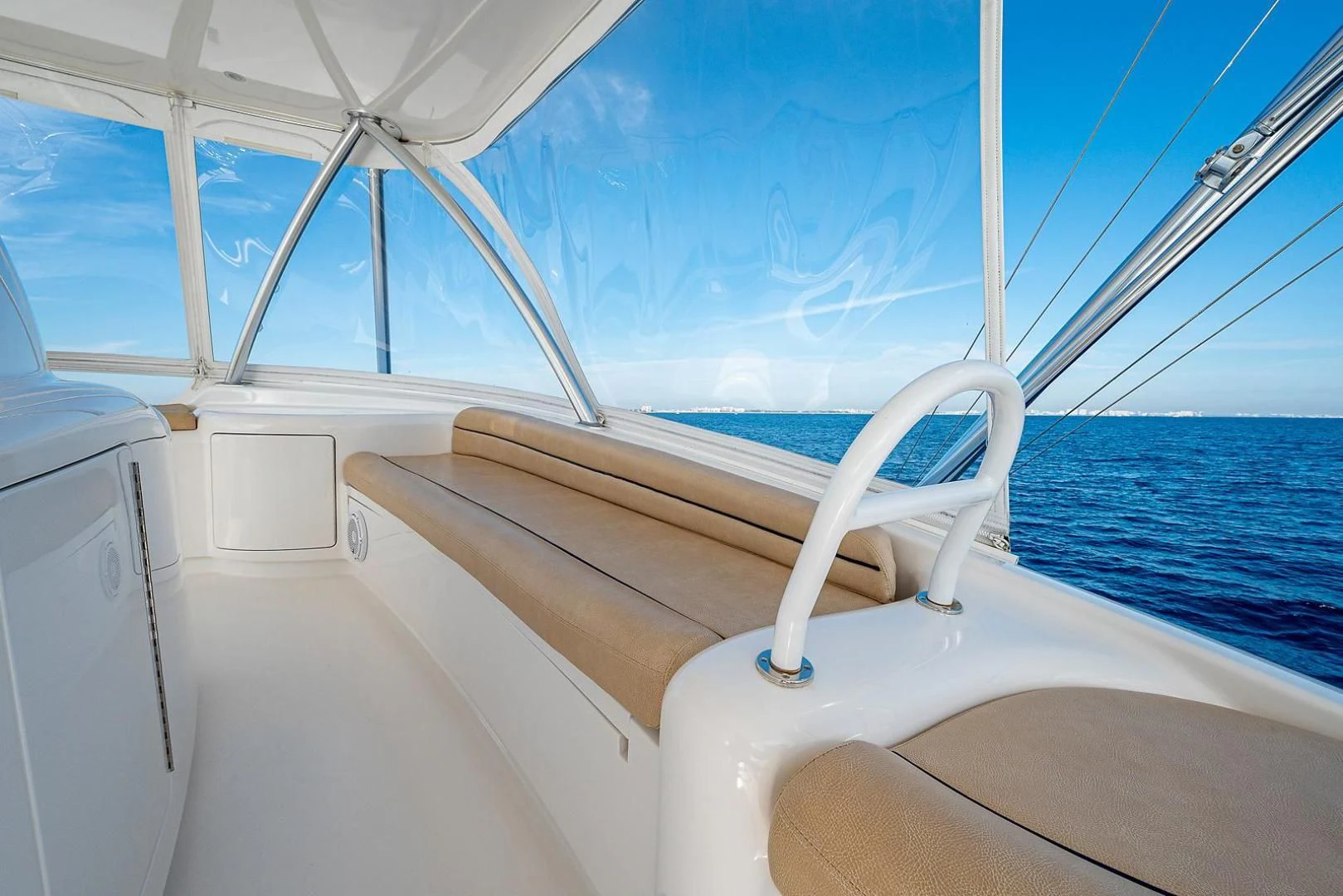 a boat with a seat aboard LIFE IS GOOD Yacht for Sale