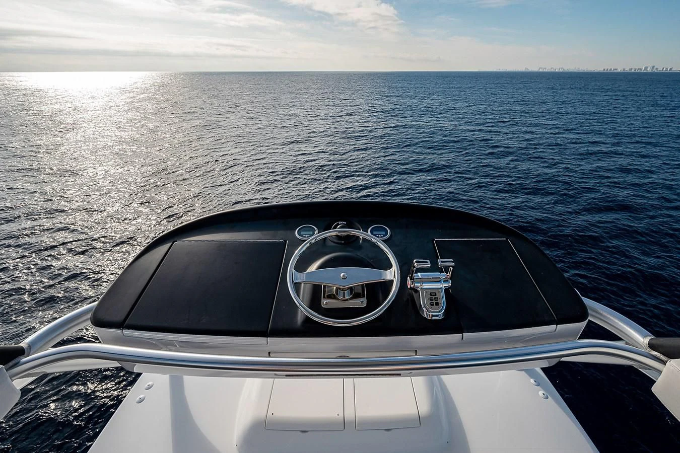 the front of a boat aboard LIFE IS GOOD Yacht for Sale
