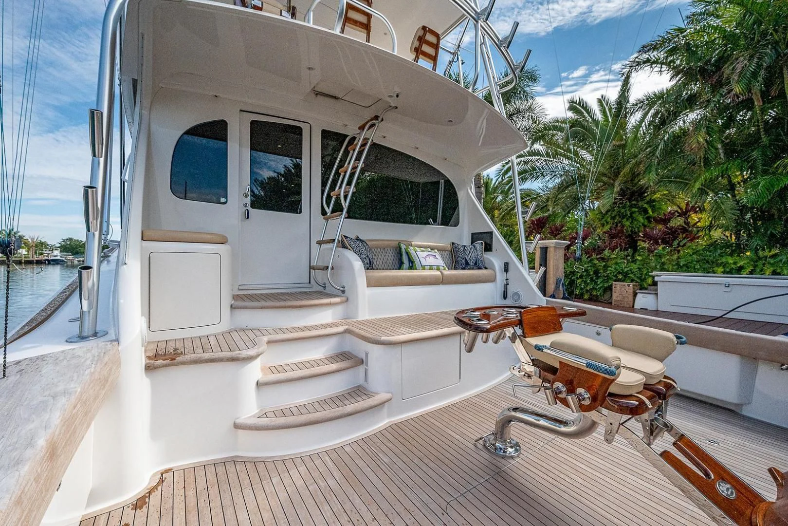 a house with a deck and a pool aboard LIFE IS GOOD Yacht for Sale
