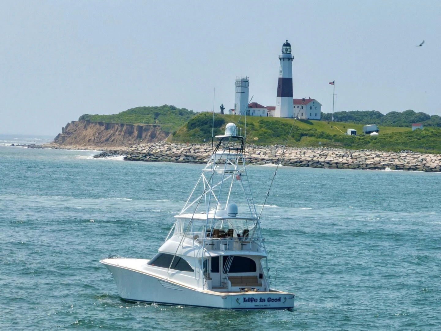 a boat in the water aboard LIFE IS GOOD Yacht for Sale