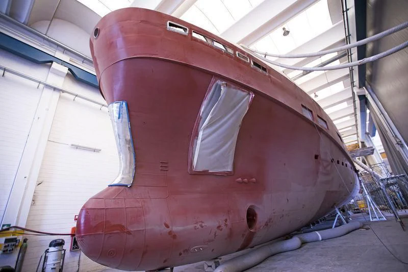 a large red cylindrical object aboard RENATA Yacht for Sale