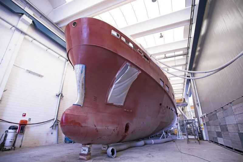 a large metal cylinder aboard RENATA Yacht for Sale