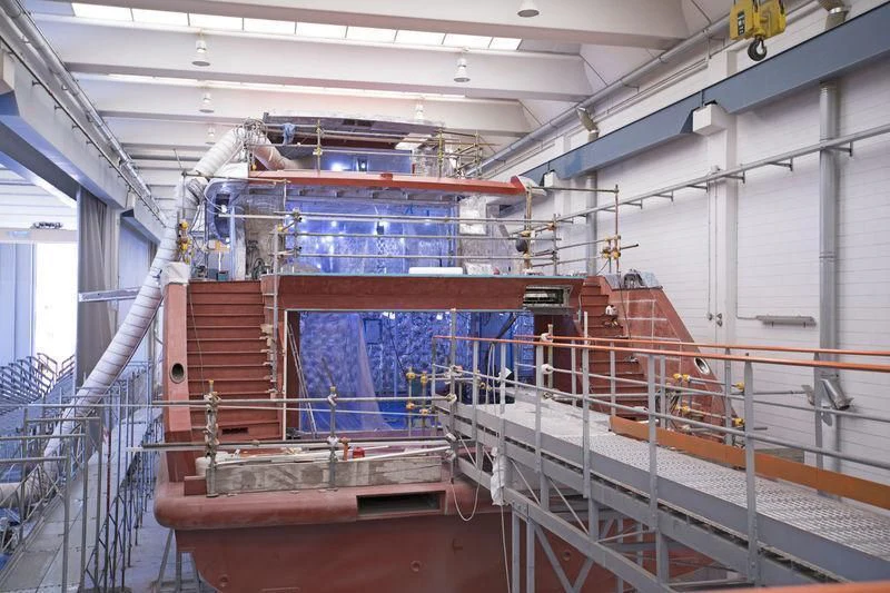 a large factory with many containers aboard RENATA Yacht for Sale