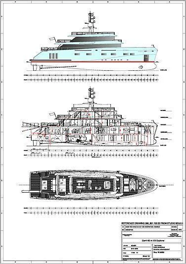diagram, engineering drawing aboard RENATA Yacht for Sale