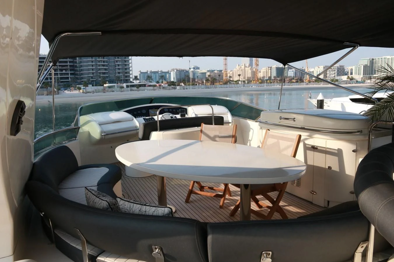 a table and chairs on a boat aboard SIMONA Yacht for Sale