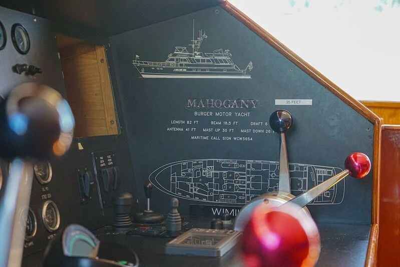 a computer with a screen and a keyboard aboard MOMMA BEAR Yacht for Sale