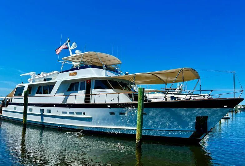a boat on the water aboard MOMMA BEAR Yacht for Sale