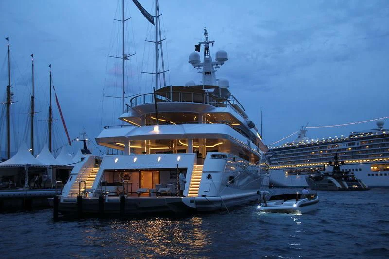 a large ship docked aboard CHOPI CHOPI Yacht for Sale