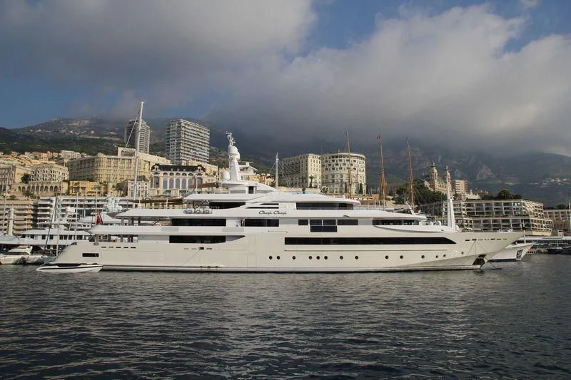 a large white boat in the water aboard CHOPI CHOPI Yacht for Sale