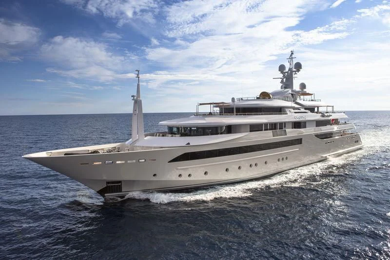 a large white ship in the water aboard CHOPI CHOPI Yacht for Sale