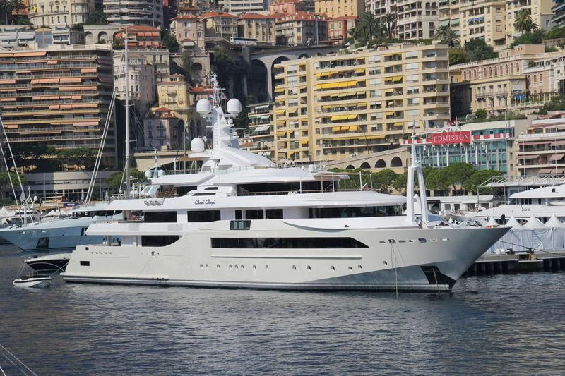 a large white yacht in the water aboard CHOPI CHOPI Yacht for Sale