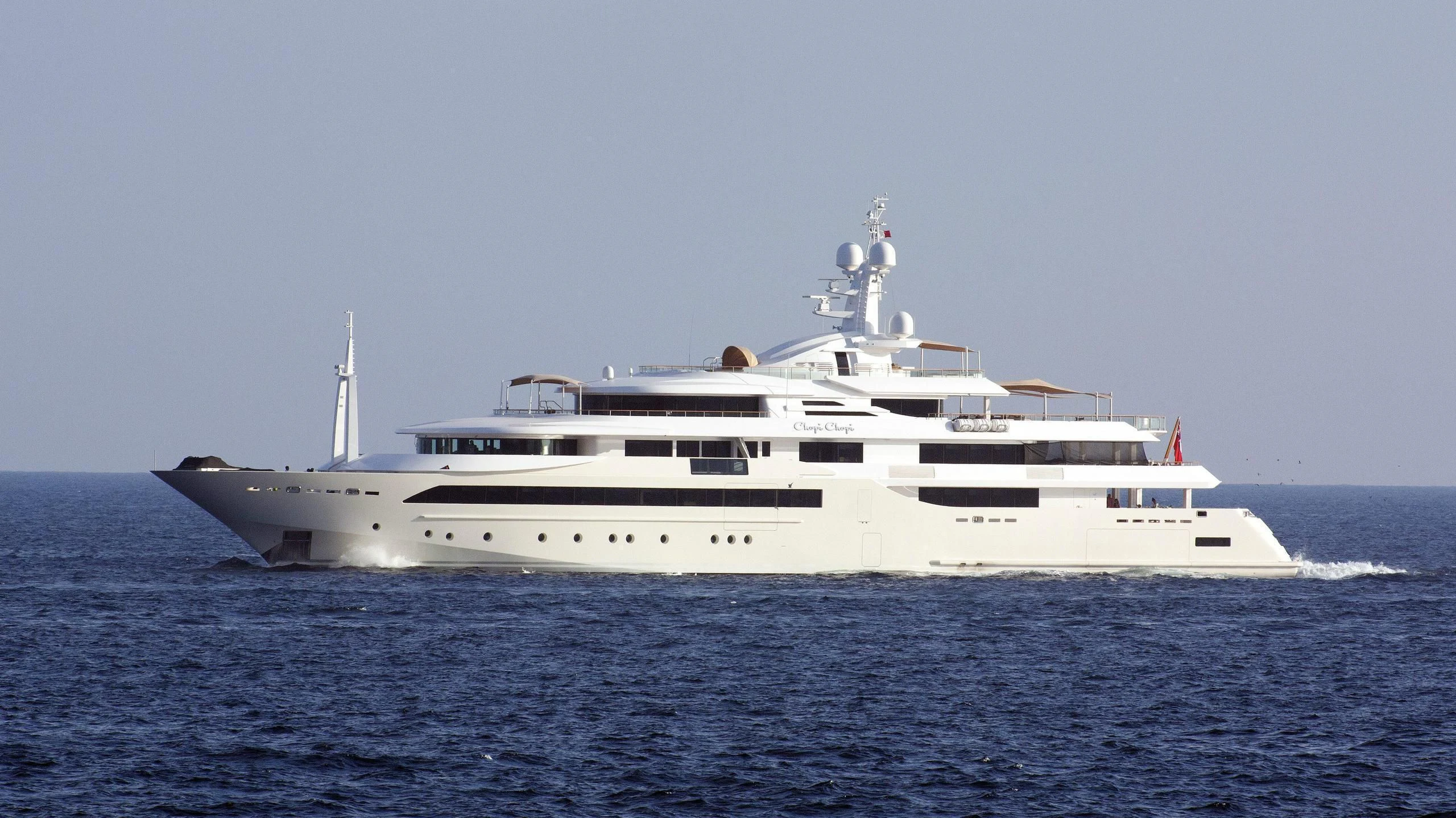 a large white ship in the water aboard CHOPI CHOPI Yacht for Sale