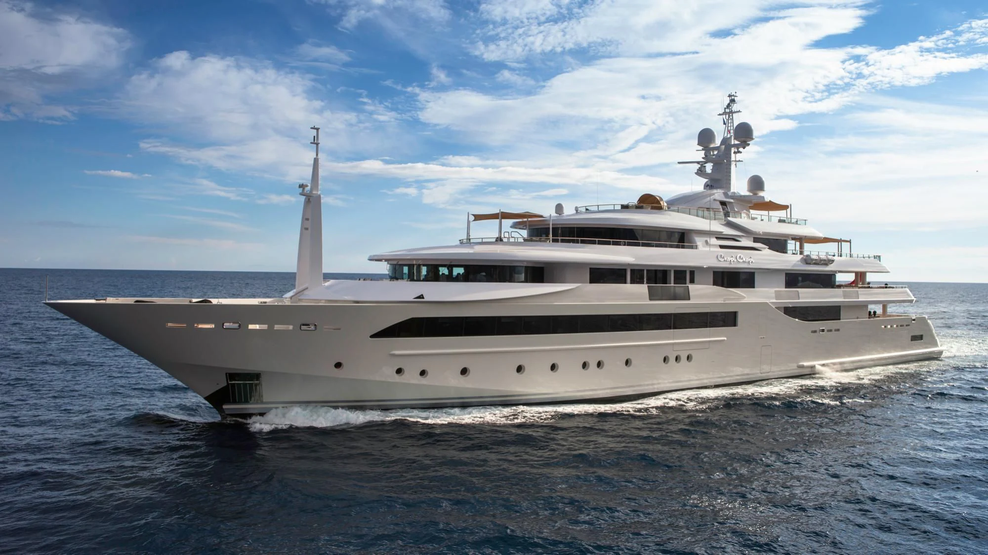 a white yacht in the water aboard CHOPI CHOPI Yacht for Sale