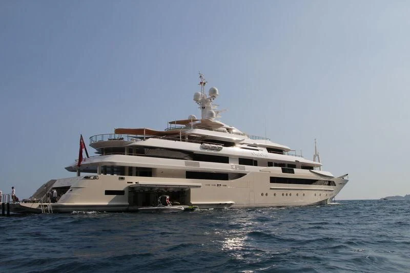 a large white ship in the water aboard CHOPI CHOPI Yacht for Sale