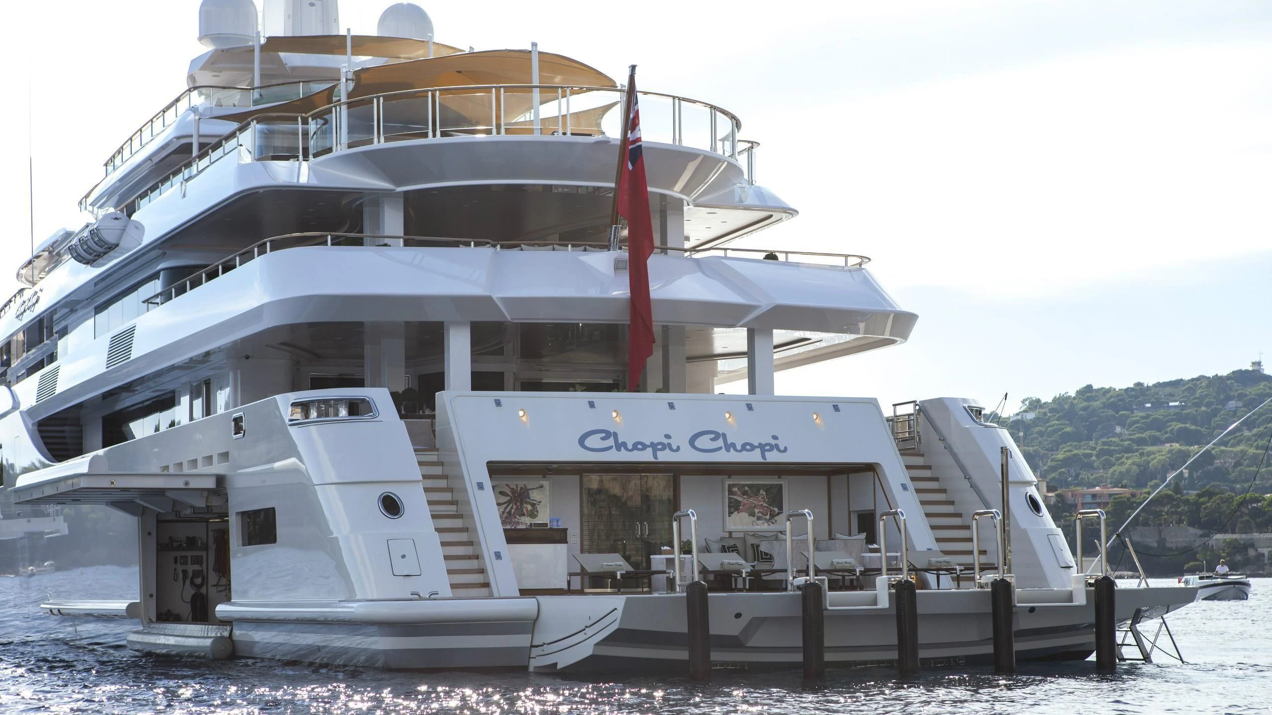 a large white boat aboard CHOPI CHOPI Yacht for Sale