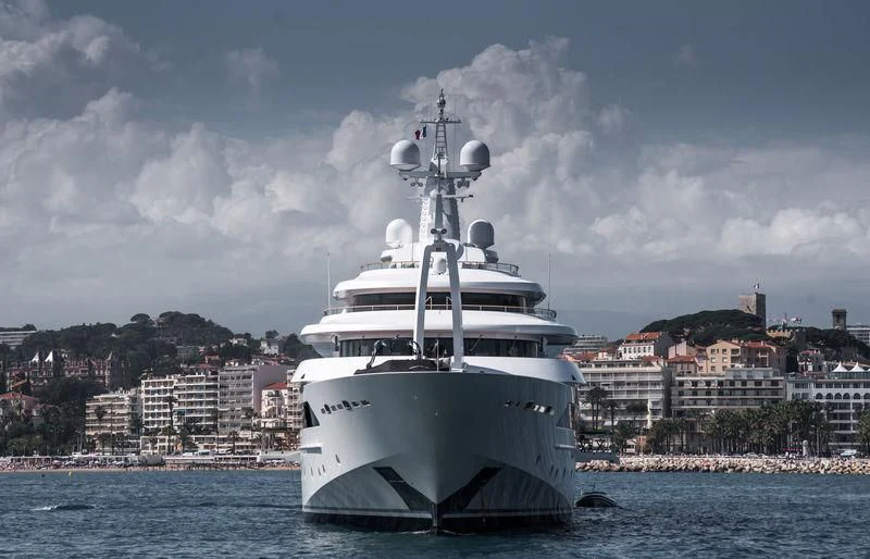 a large white ship in the water aboard CHOPI CHOPI Yacht for Sale