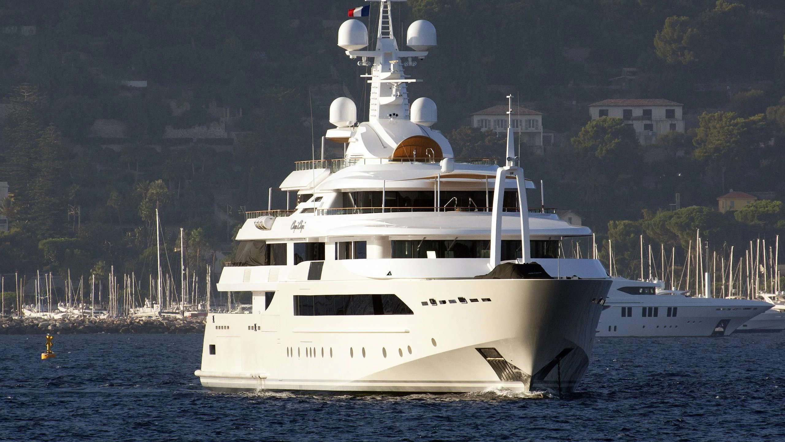 a large white boat in the water aboard CHOPI CHOPI Yacht for Sale
