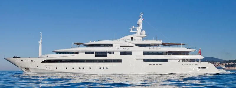 a large white yacht aboard CHOPI CHOPI Yacht for Sale