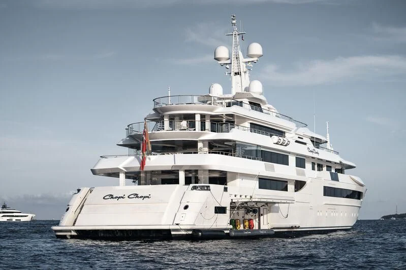 a large white ship in the water aboard CHOPI CHOPI Yacht for Sale