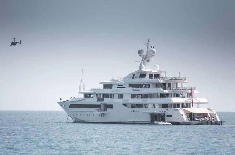 a large white boat in the water aboard CHOPI CHOPI Yacht for Sale