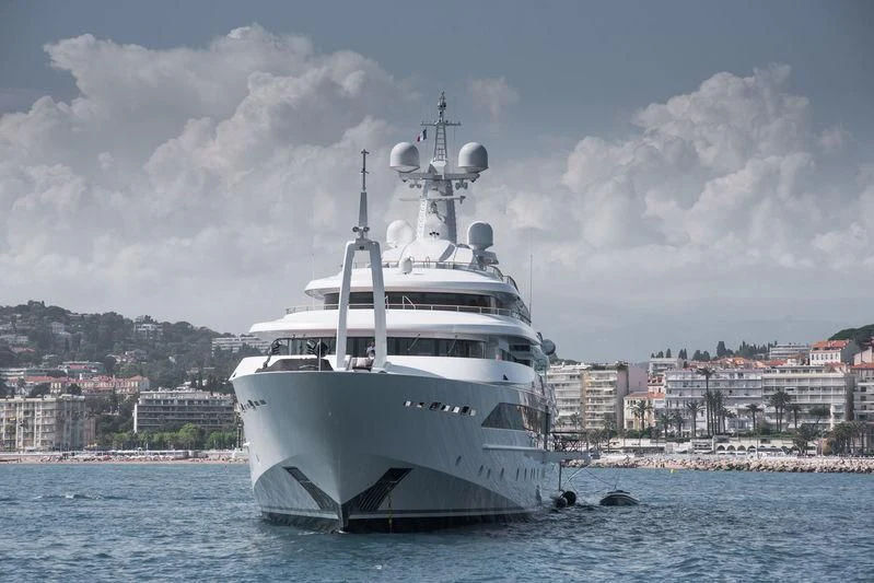 a large white ship in the water aboard CHOPI CHOPI Yacht for Sale