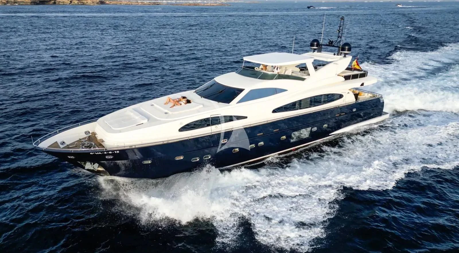 a white yacht on the water aboard KIRIOS Yacht for Sale