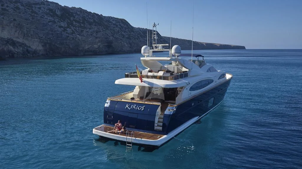 a boat in the water aboard KIRIOS Yacht for Sale