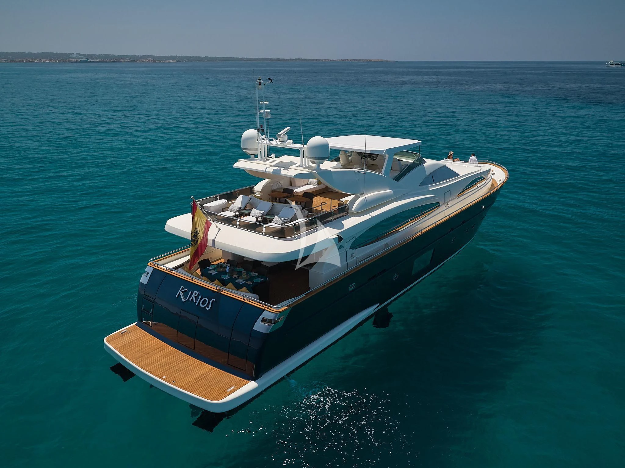 a boat in the water aboard KIRIOS Yacht for Sale