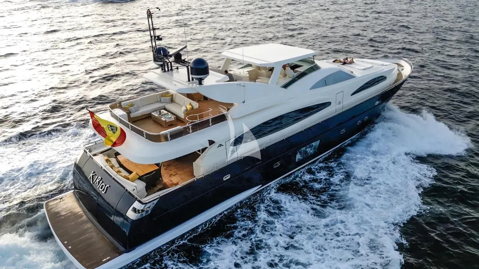 a boat on the water aboard KIRIOS Yacht for Sale