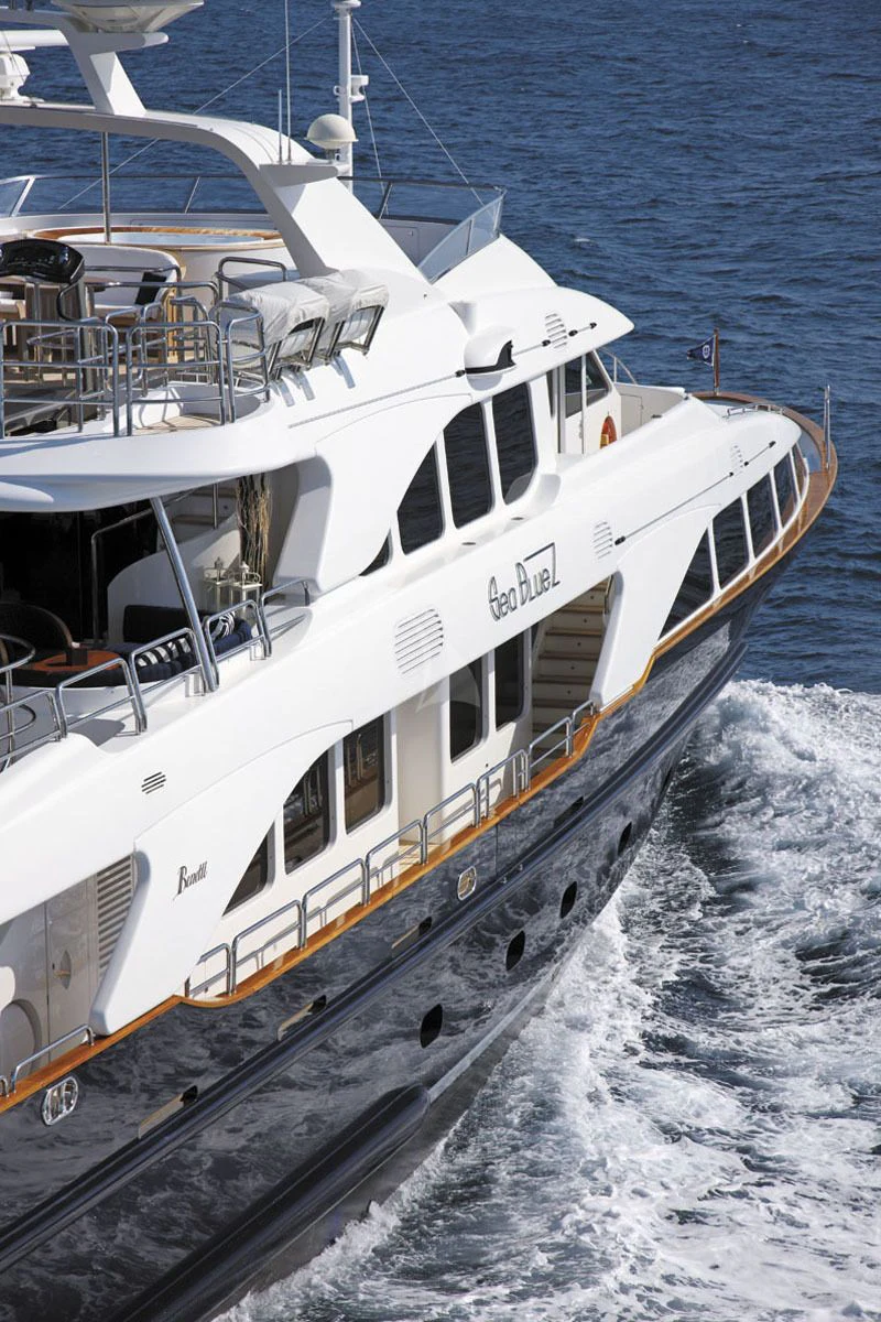 a boat on the water aboard SEA BLUEZ Yacht for Charter