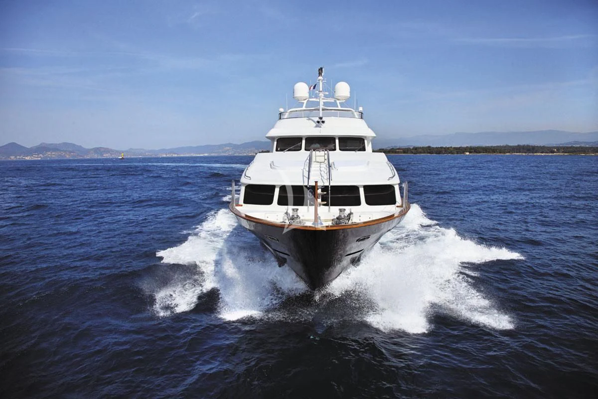 a boat on the water aboard SEA BLUEZ Yacht for Charter