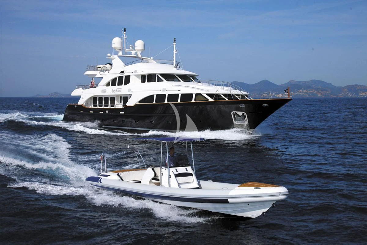 a boat on the water aboard SEA BLUEZ Yacht for Charter