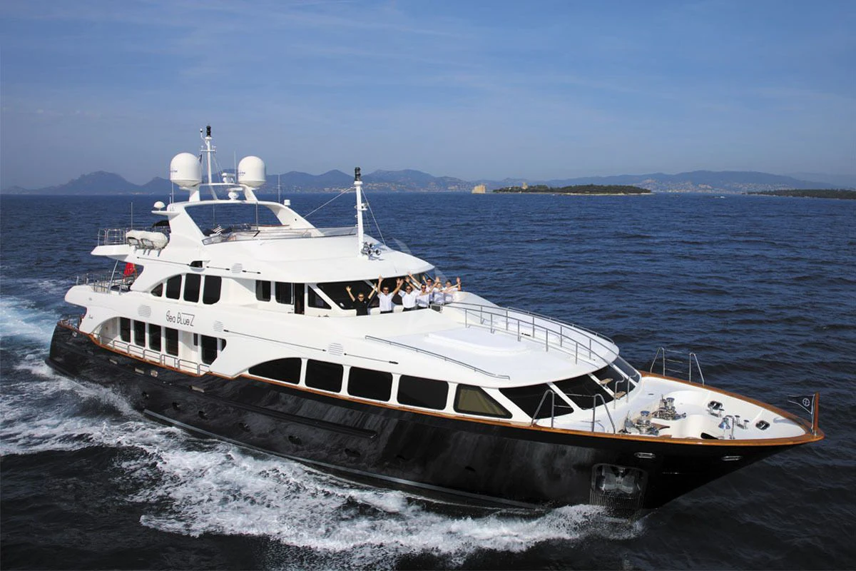 a boat on the water aboard SEA BLUEZ Yacht for Charter