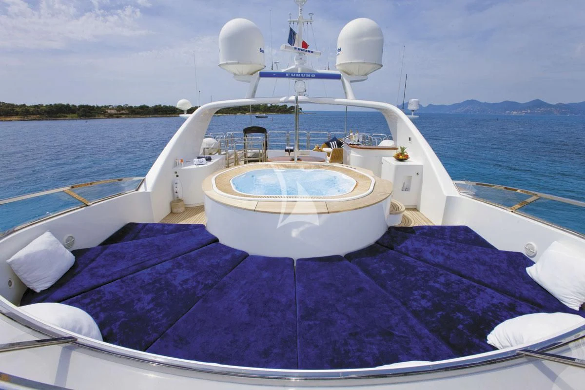 a boat with a sink on it aboard SEA BLUEZ Yacht for Charter