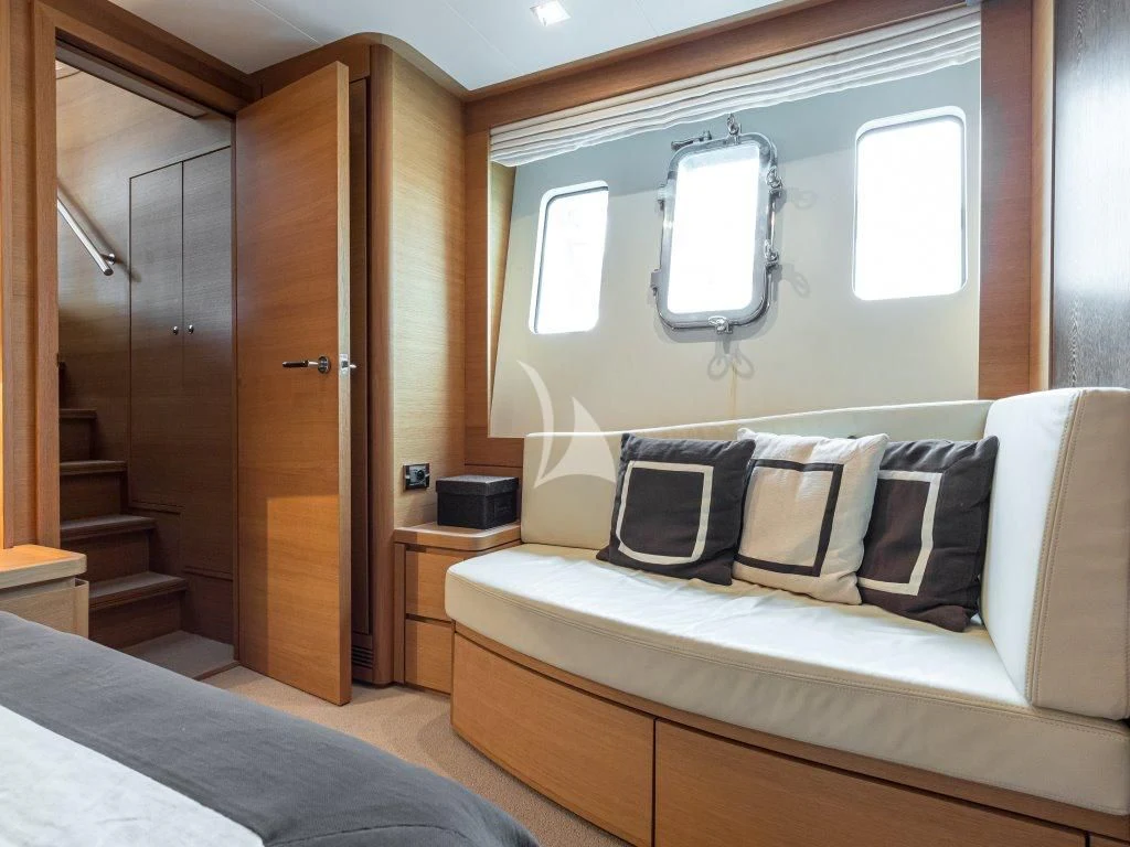 a bed in a room aboard PASSION Yacht for Sale