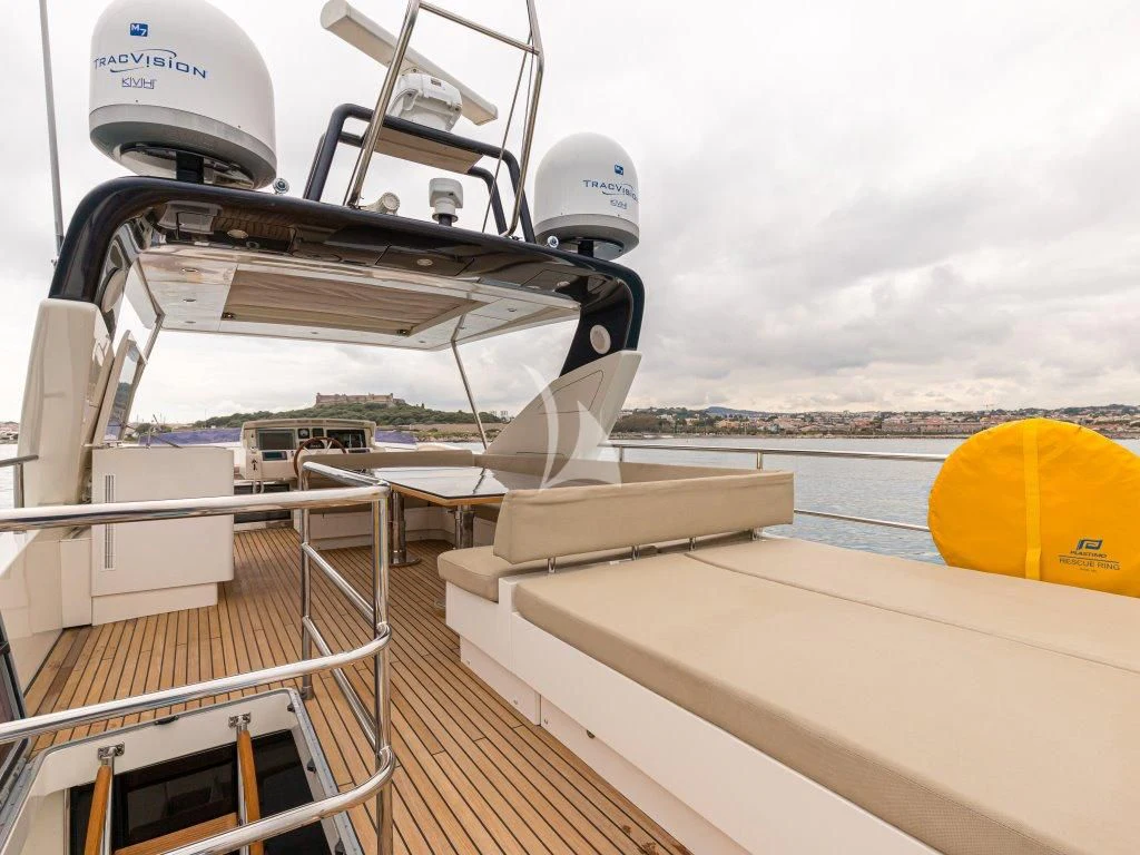 a boat on a deck aboard PASSION Yacht for Sale