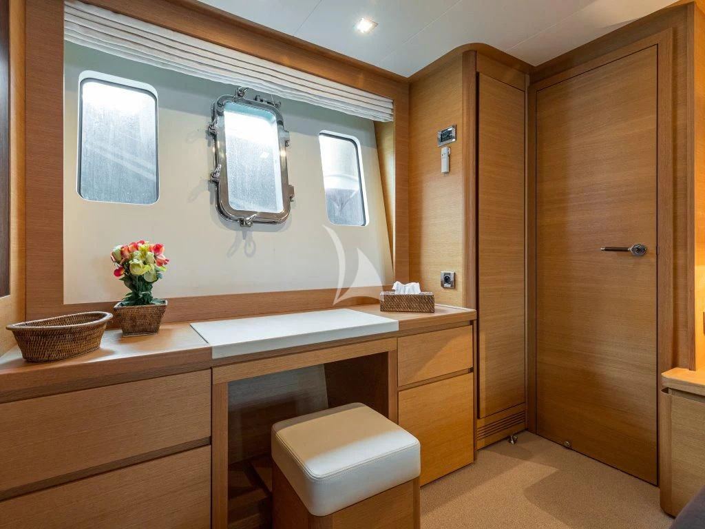 a bathroom with a large sink aboard PASSION Yacht for Sale