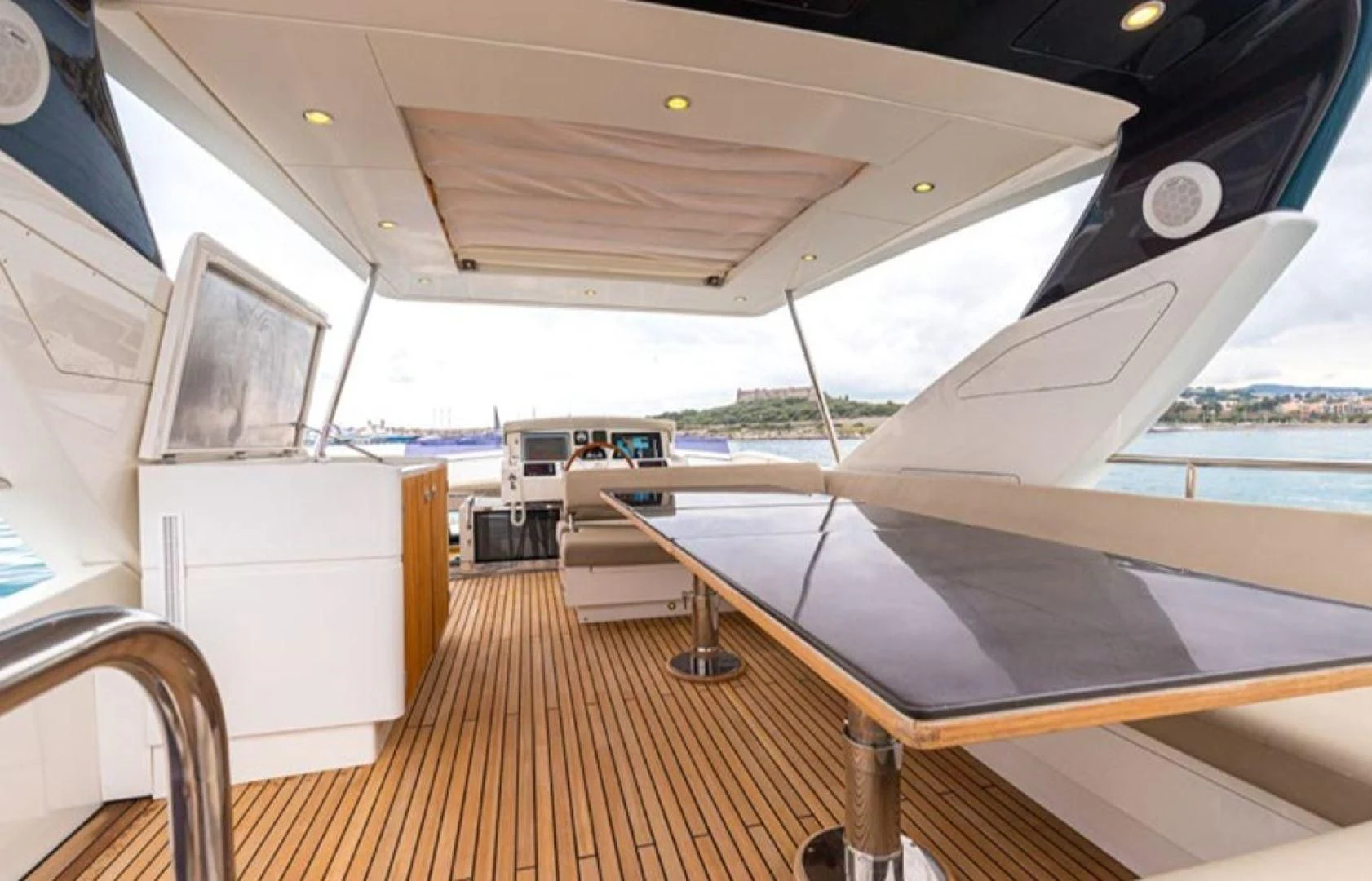 a boat on a deck aboard PASSION Yacht for Sale