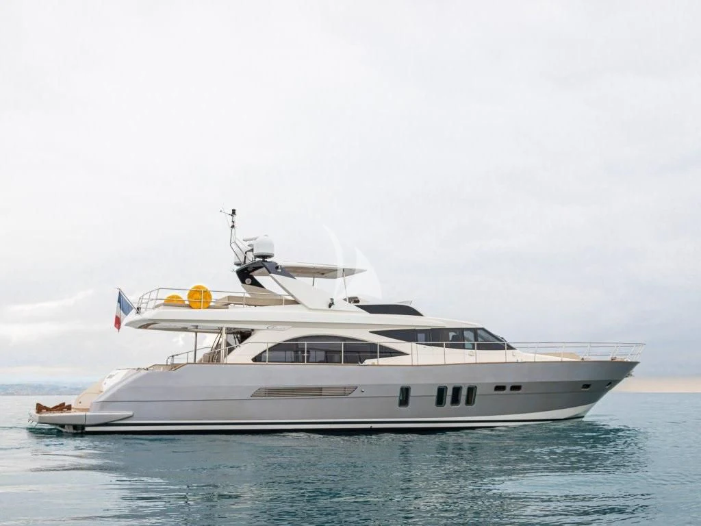 a white yacht in the water aboard PASSION Yacht for Sale