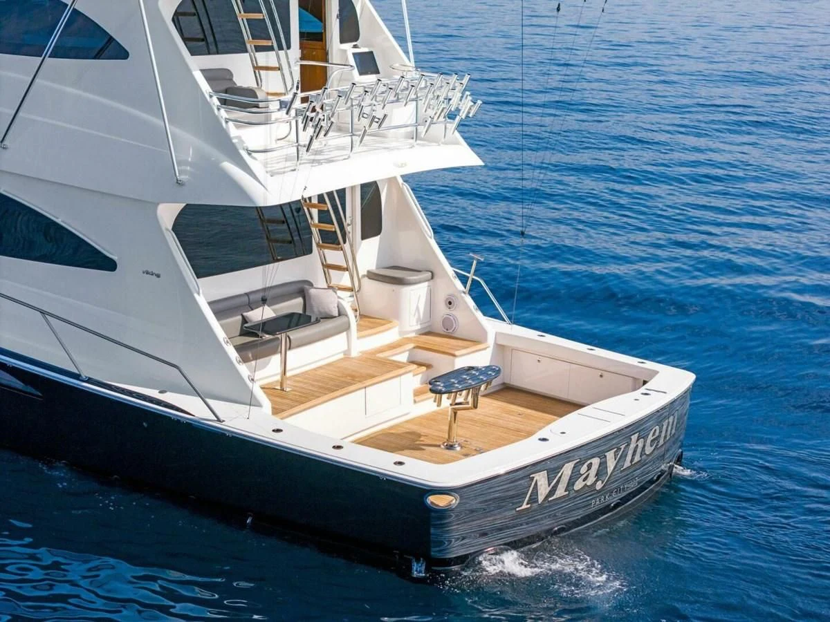 a boat on the water aboard TEAM MAYHEM Yacht for Sale