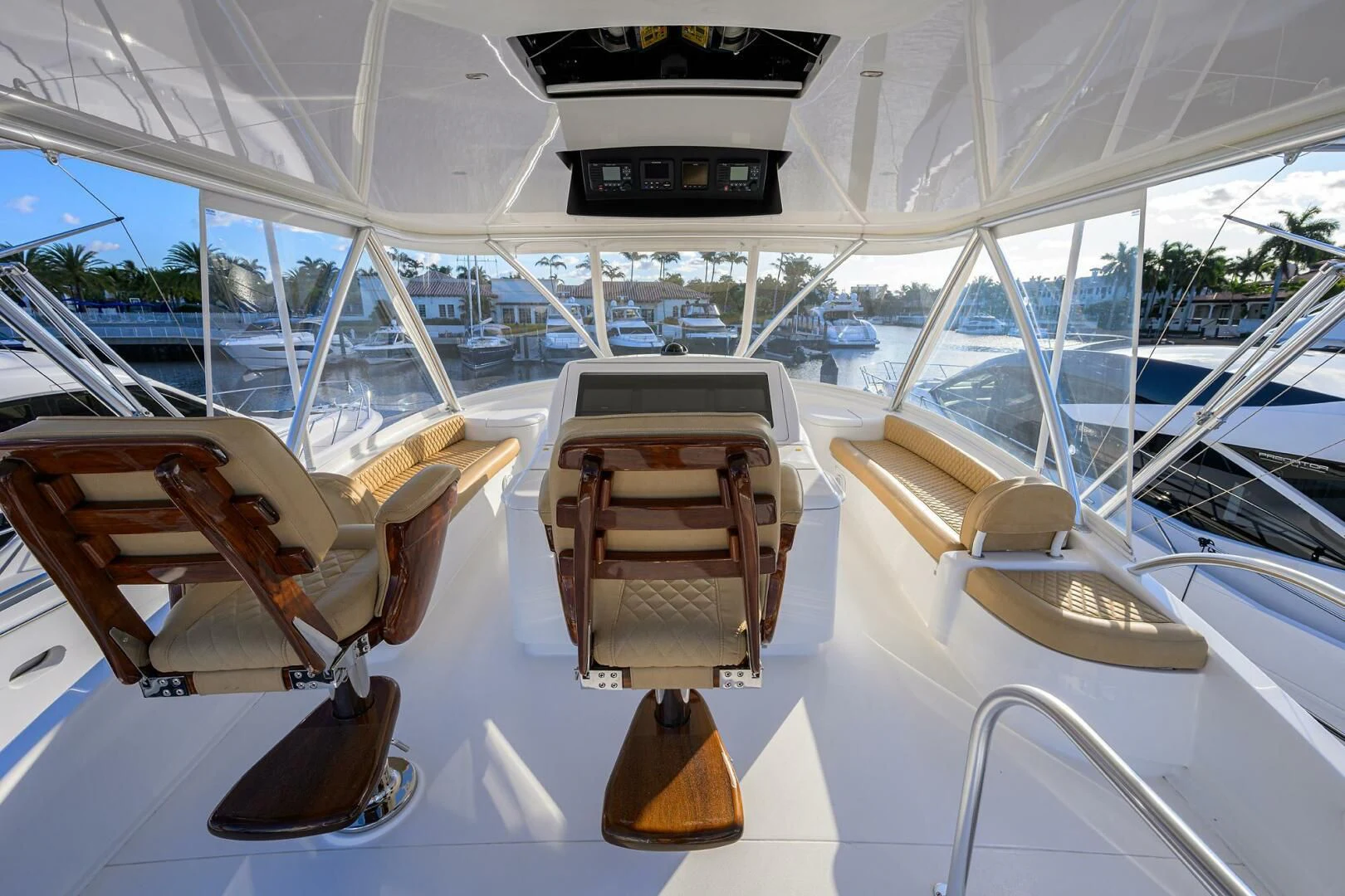 the interior of a boat aboard TEAM MAYHEM Yacht for Sale