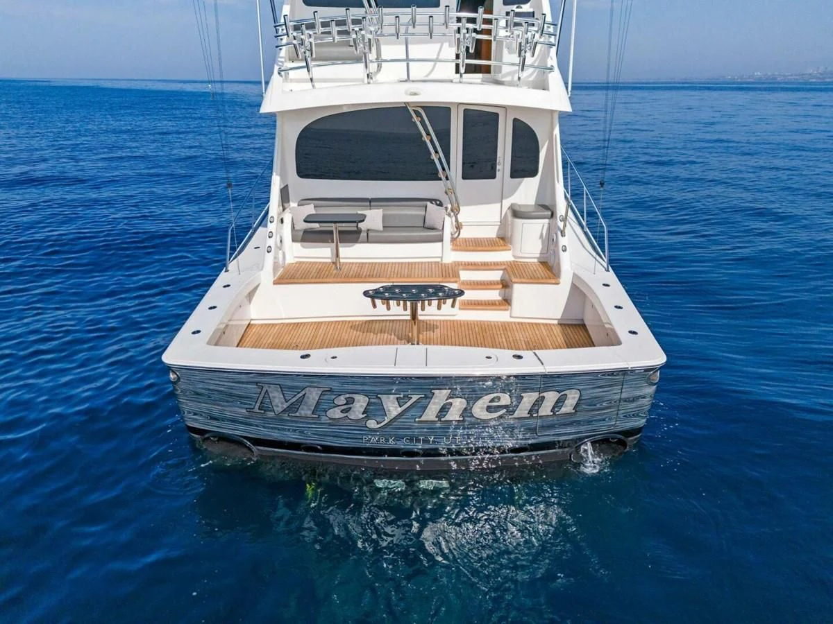 a boat in the water aboard TEAM MAYHEM Yacht for Sale