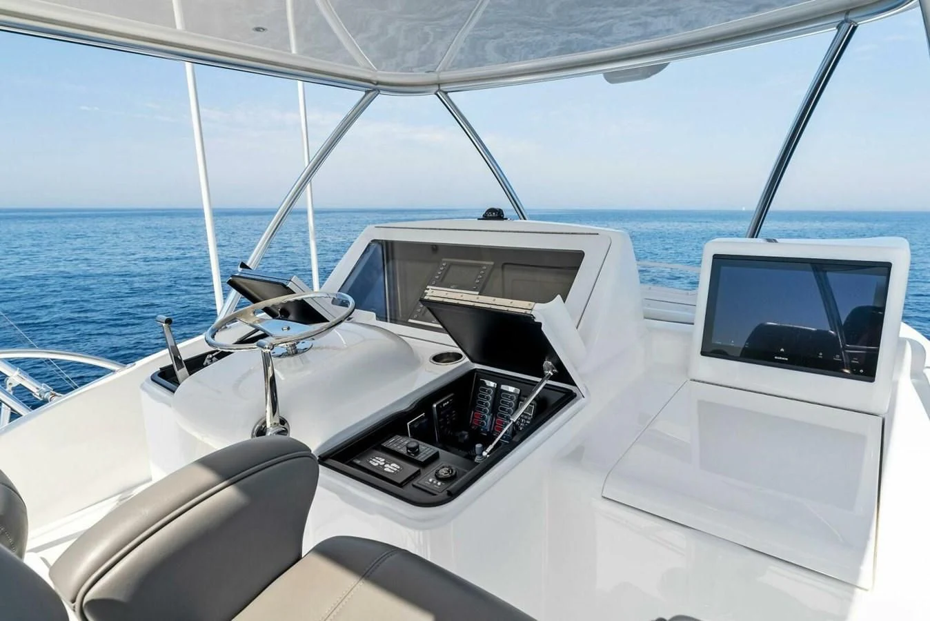 the inside of a boat aboard TEAM MAYHEM Yacht for Sale