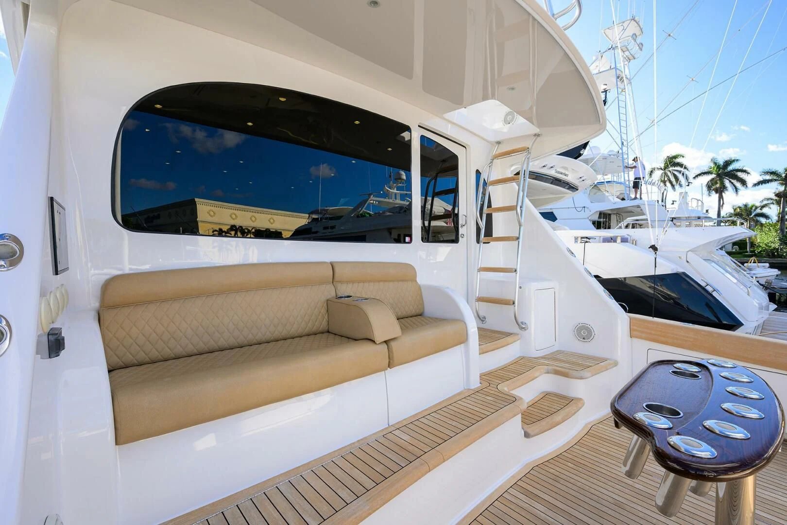 a white van with a large window aboard TEAM MAYHEM Yacht for Sale