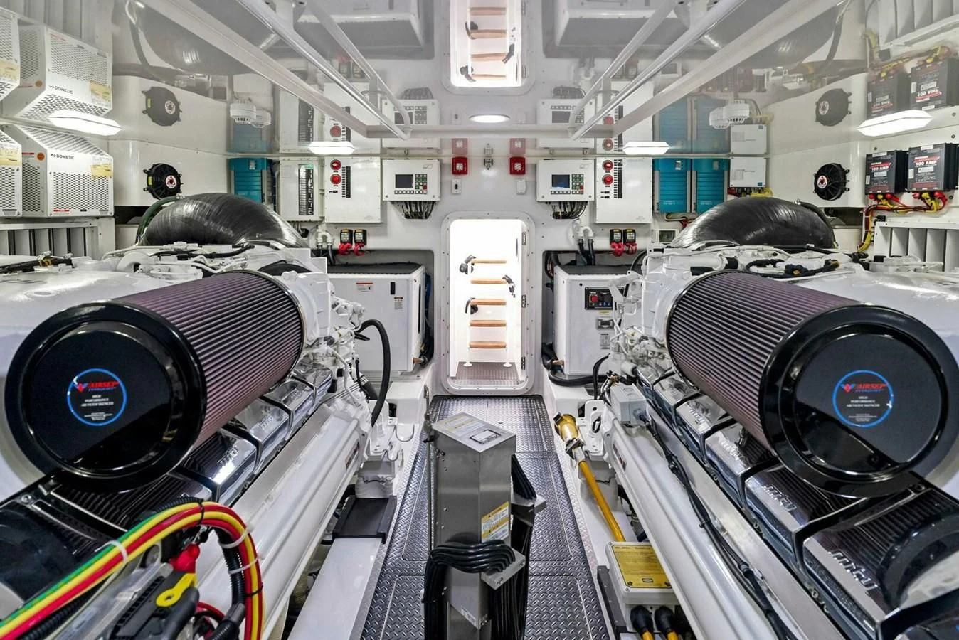 a room with machinery aboard TEAM MAYHEM Yacht for Sale