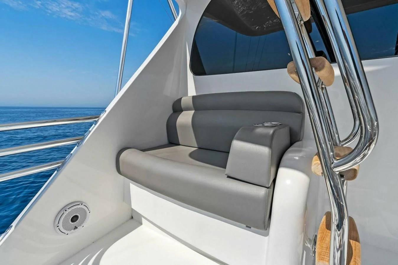 the interior of a boat aboard TEAM MAYHEM Yacht for Sale